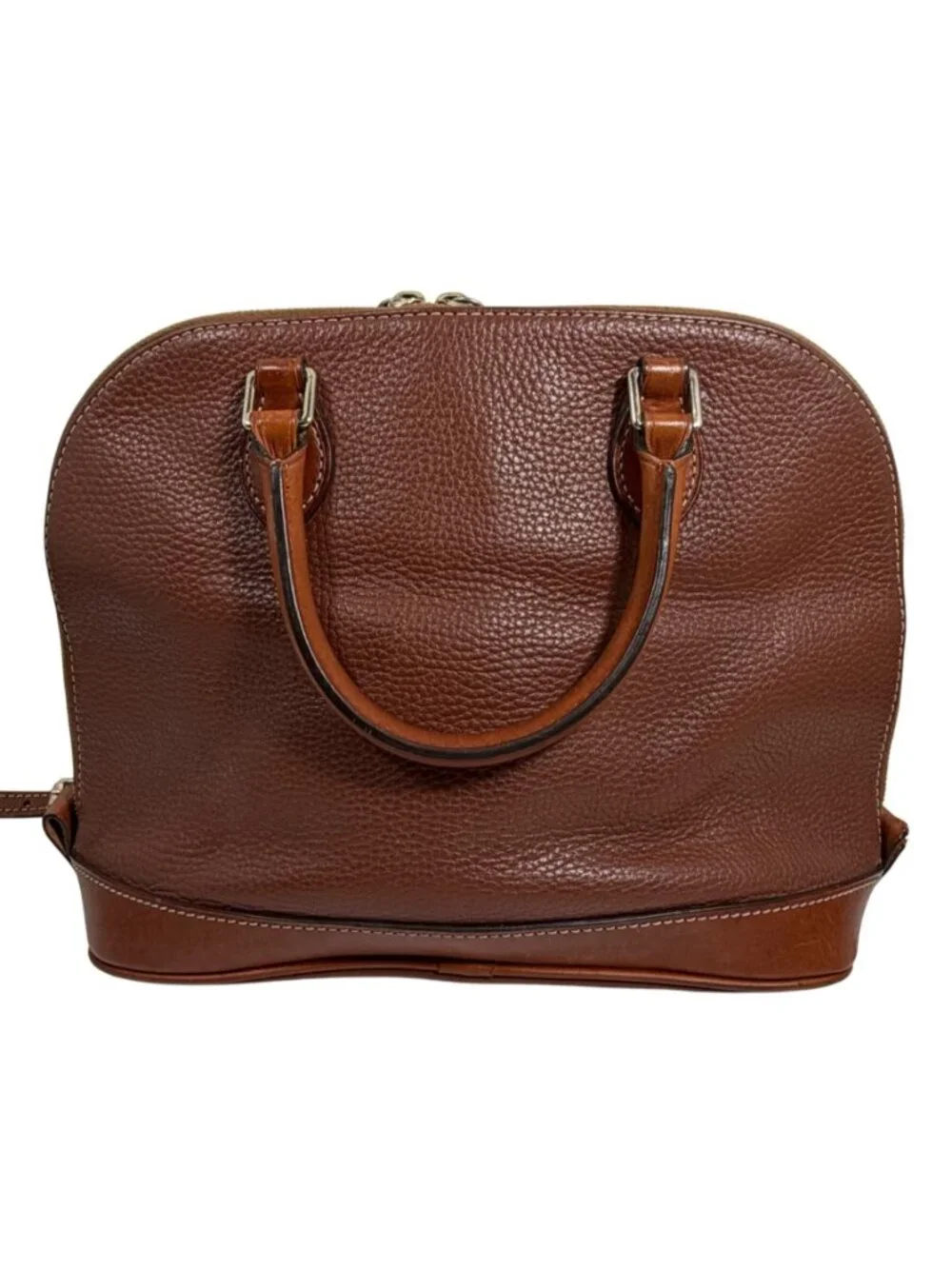 Dooney Bourke Pebbled Leather ZIP ZIP Handbag Satchel + Detachable Strap FLAW